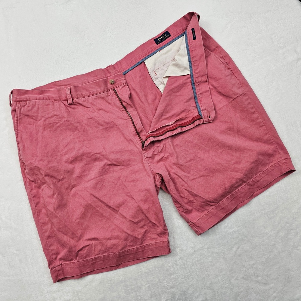 Polo Ralph Lauren Shorts Mens 50 Salmon Pink Classic Fit Cotton Chino Preppy Ivy